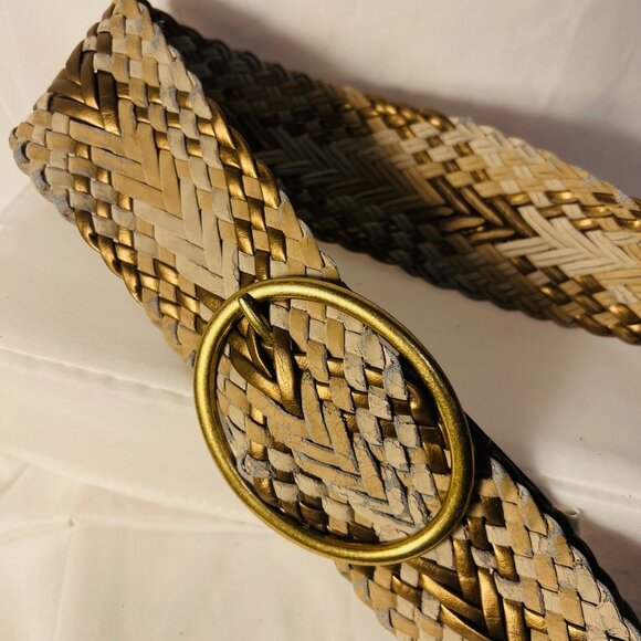 Braided Belt-Women's Size Small-2 1/2" wide-Bronze/Tan mix-Casual-Lightweight - Picture 4 of 13